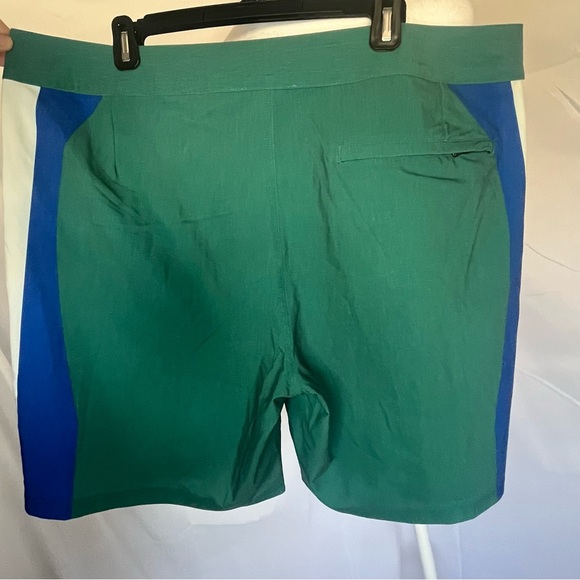 Fair Harbor Men’s Nautilus Boardshort Seapine Surf Stripe Green, White & Blue 38 - Picture 6 of 7